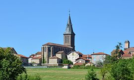 The church and surrounding buildings in Paulhaguet