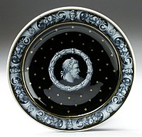 Porcelain plate in the style of Renaissance Limoges enamel, 1866, by Henry Stacy Marks