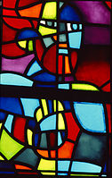 Abstract, Sergio de Castro, detail of Jonah window for the Collegiate of Romont Switzerland.