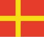 Flagge Schonens, 1902 entworfen und 1999 offiziell anerkannt