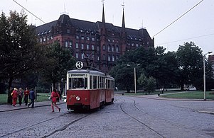 Trams Konstal N on route 3 in 1975