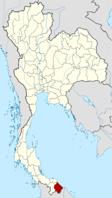 Map of Thailand highlighting Narathiwat province