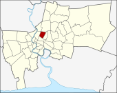 Karte von Bangkok, Thailand mit Phaya Thai