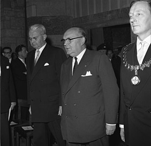 Paul-Henri Spaak in the 1957 ceremony