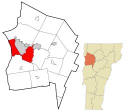 Location with Chittenden County and Vermont
