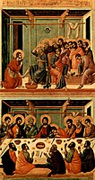Last Supper and Washing of Feet, Maestà by Duccio, 1308–11