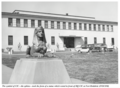 A sphinx guarded the entrance of HQ CIC at Fort Holabird in the 1950s.