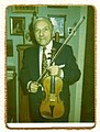 George Kenner, former World War I POW, with his violin on his 81st birthday at his residence in Cheltenham, Pennsylvania, November 1, 1969.