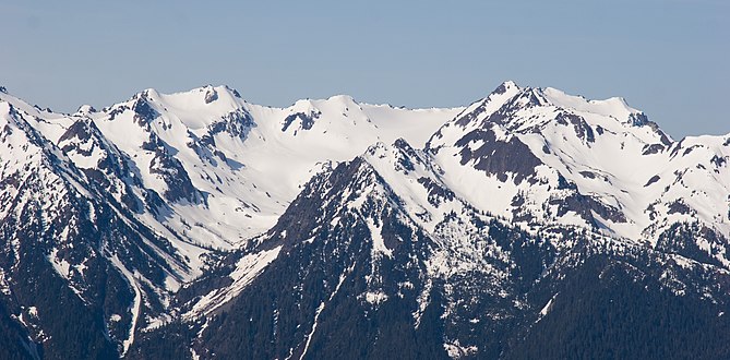Ruth Peak (left), Mts. Fairchild and Carrie to right