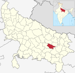 Location of Sultanpur district in Uttar Pradesh