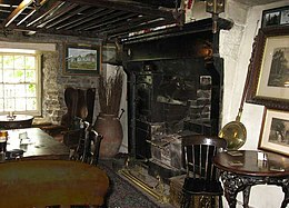 photograph of the interior of a comfortable old-fashioned pub