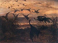 Departing Cranes, Poland, by Józef Chełmoński, National Museum in Kraków, 1871