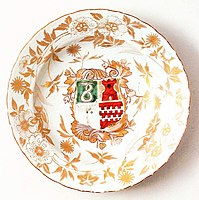 18th-century armorial ware plate; far less common than from China