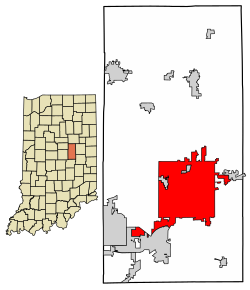 Location in Madison County, Indiana.