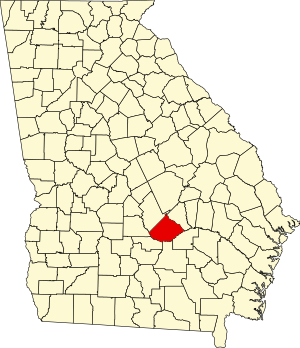 Map of Georgia highlighting Telfair County