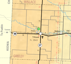KDOT map of Greeley County (legend)