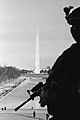 Image 1Black-and-white photograph of a National Guardsman looking over the Washington Monument in Washington D.C., on January 21, 2021, the day after the inauguration of Joe Biden as the 46th president of the United States (from Photojournalism)
