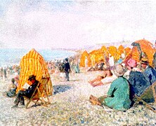 Nicolae Vermont's painting View of Dieppe's beach (1929)