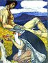 Odin trinkt aus Mimirs Quelle, Gemälde von Robert Engels