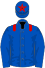 Royal blue, red epaulets and star on cap