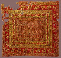 Pazyryk carpet, manufactured in Central Asia or the Near-East.[8]