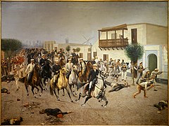 Scene of the 1895 conflict in Lima (Ingreso de Nicolás de Piérola por Cocharcas, 1895)
