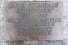 Gedenktafel Jakob Schmidlin