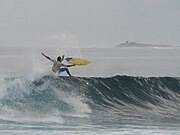 Surfing at Lohi's Break, off Lhohifushi island