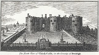 A north view of Chirk Castle, c.1810