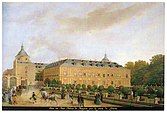 View of the Royal Palace of Aranjuez from the east side by Fernando Brambila published in the work View of the Royal Sites and of Madrid in 1830