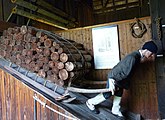 Inside of the Vogtsbauernhof: the scene of a wood worker