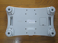 The bottom of a Wii Balance Board, without foot extensions