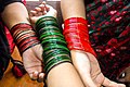 Bangladeshi women wearing Reshmi bangles