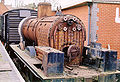 A round top boiler and firebox shown for comparison.