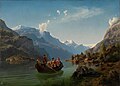 Image 19Bridal Journey in Hardanger (1848) by Adolph Tidemand and Hans Gude, an example of romantic nationalism (from History of Norway)
