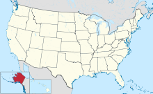 Map of the United States with Alaska highlighted