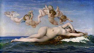 The Birth of Venus, by Alexandre Cabanel, was purchased by Napoleon III at the Paris Salon of 1863, now in Musée d'Orsay.