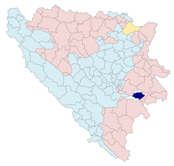 Location of Goražde within Bosnia and Herzegovina