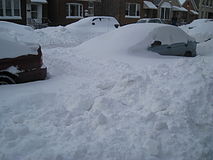 Cars buried in the Bridgeport neighborhood on Chicago's South Side