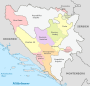 Kantone der Föderation Bosnien-Herzegowina (bunt)