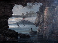 Johan Christian Clausen Dahl: Grotte in der Bucht von Neapel. – Gemälde aus Thorvaldsens eigener Sammlung