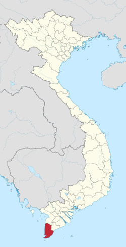 Location of Cà Mau within Vietnam
