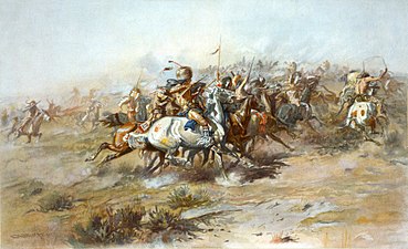 The Custer Fight (lithograph, 1903). Depicts the Battle of the Little Bighorn from the point of view of the Native American combatants.