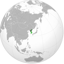 Location of Democratic People's Republic of Korea