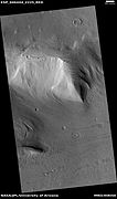 Mantle and flow, as seen by HiRISE under HiWish program. A part of the image showing the mantle is enlarged in the next image.