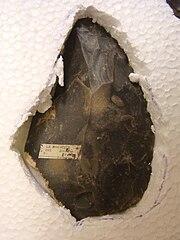 Flint handaxe, excavated 1863, British Museum
