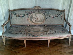 Sofa with Aubusson tapestry upholstery (1750–75)
