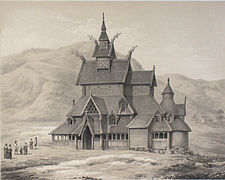 Picture from the work "Norge fremstillet i Tegninger" from 1848 by Christian Tønsberg