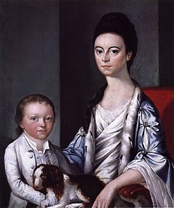Christian Stelle Banister and Her Son John, Gilbert Stuart, 1773, Redwood Library and Atbenaeum, Newport