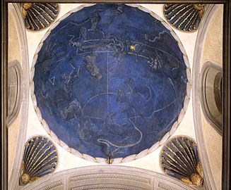 Sky of Florence decoration by Giuliano d'Arrigo on the small dome in the Old Sacristy (1442)